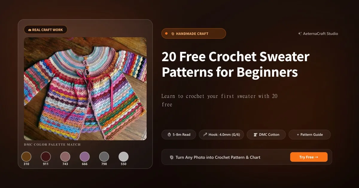 20 Free Crochet Sweater Patterns for Beginners