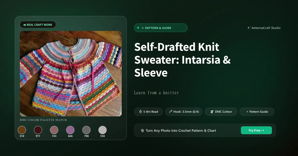 Self-Drafted Knit Sweater: Intarsia & Sleeve Adjustments