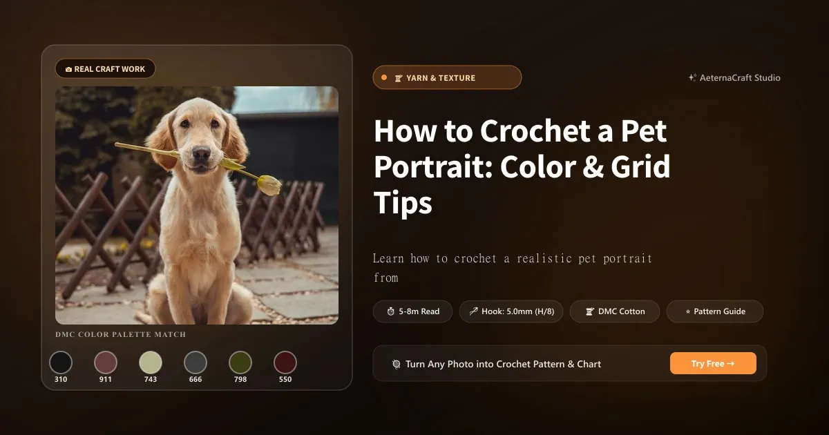 How to Crochet a Pet Portrait: Color & Grid Tips