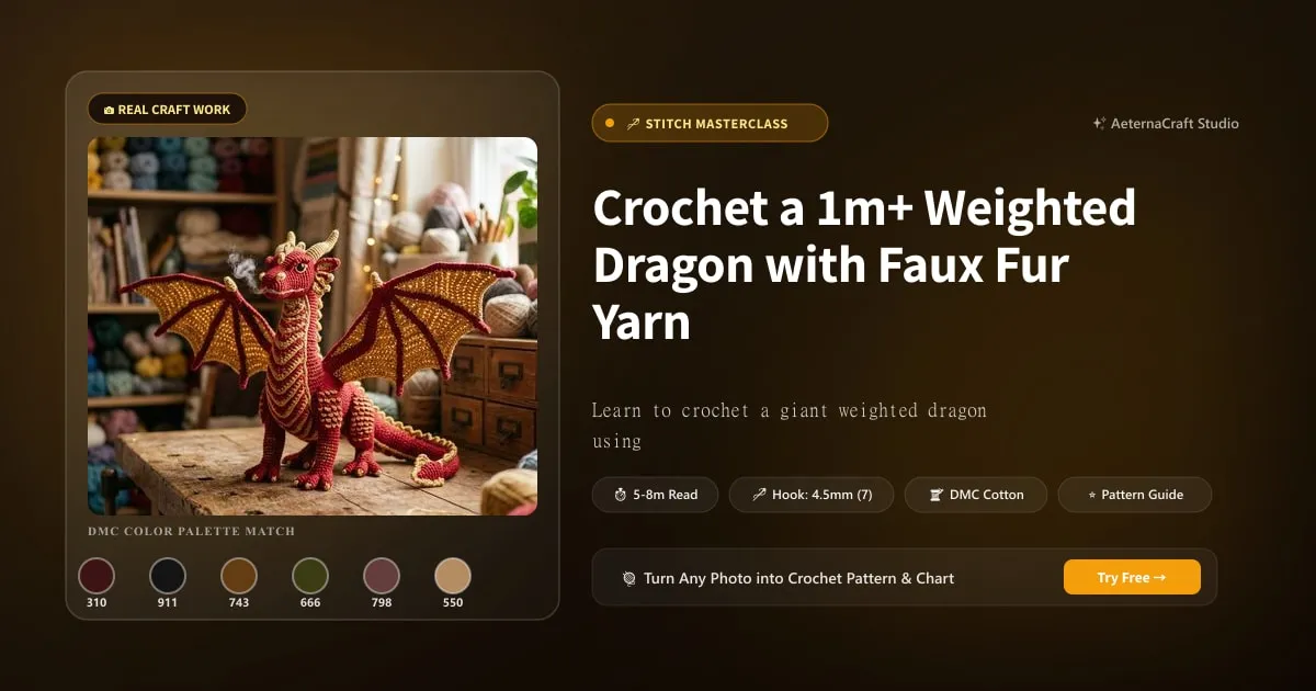 Crochet a 1m+ Weighted Dragon with Faux Fur Yarn