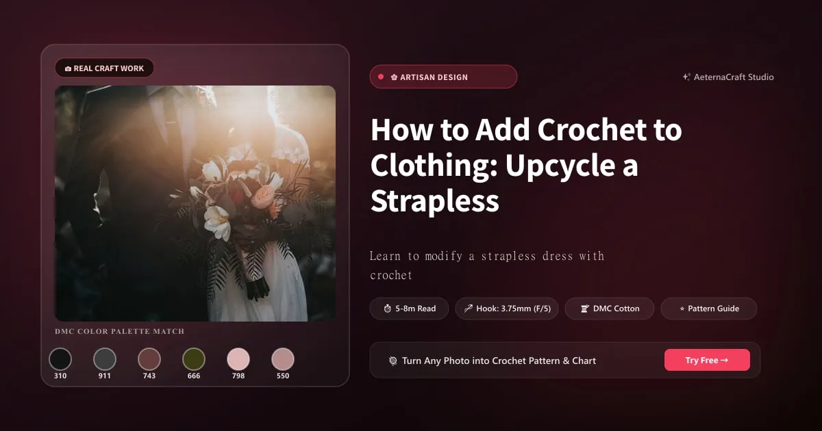 How to Add Crochet to Clothing: Upcycle a Strapless Dress