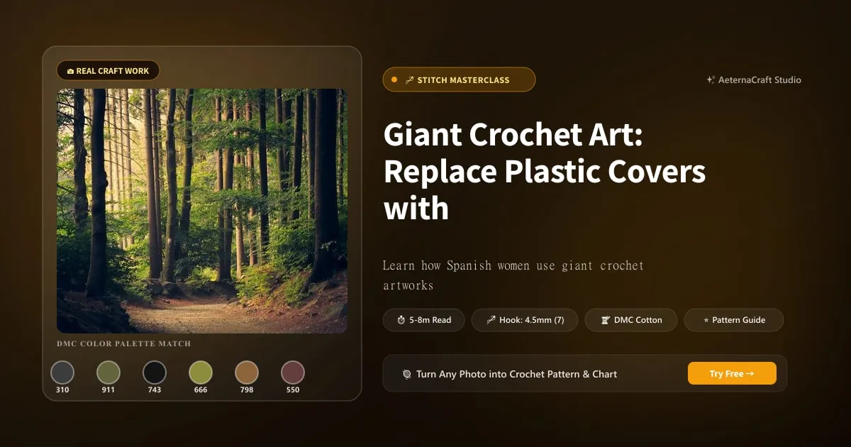 Giant Crochet Art: Replace Plastic Covers with Yarn