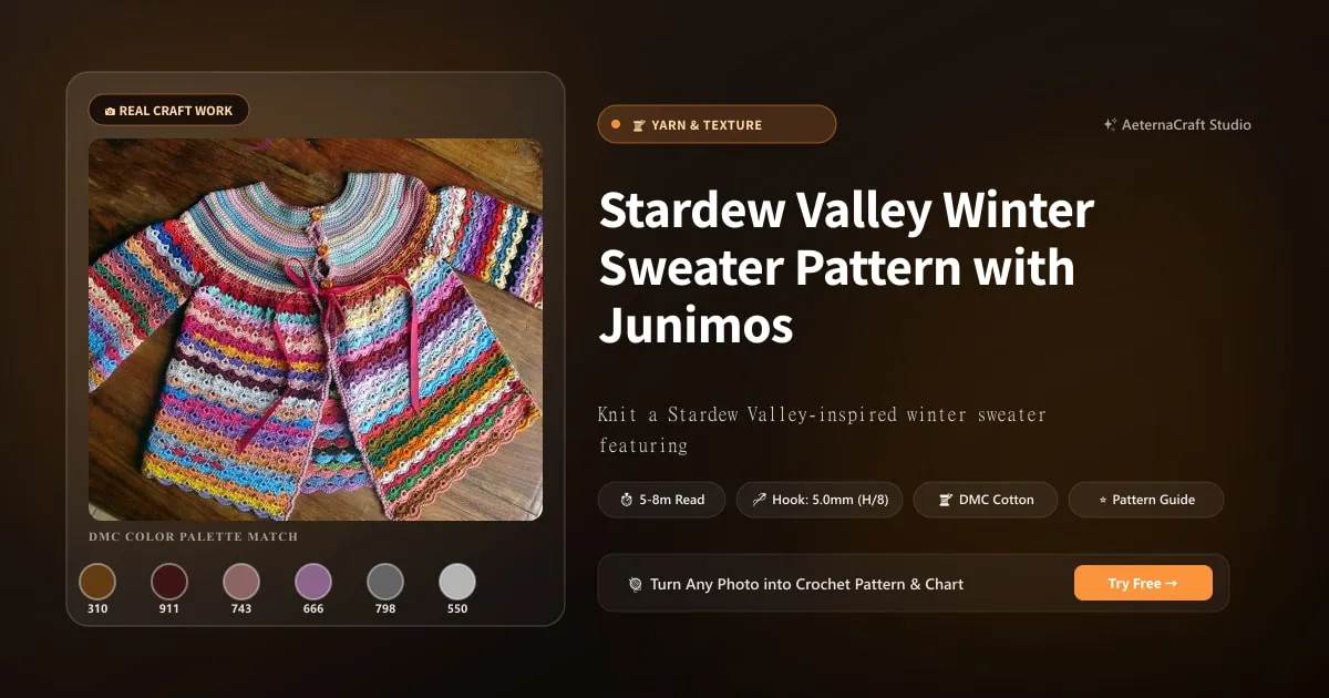 Stardew Valley Winter Sweater Pattern with Junimos