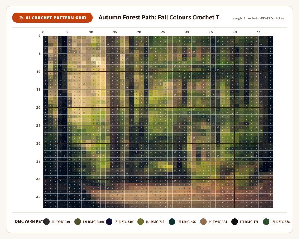 AI-generated crochet pattern grid
