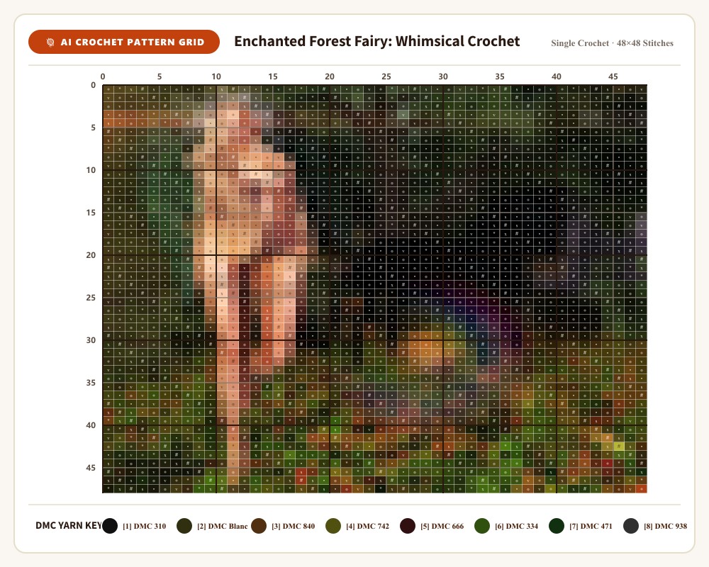 AI-generated crochet pattern grid