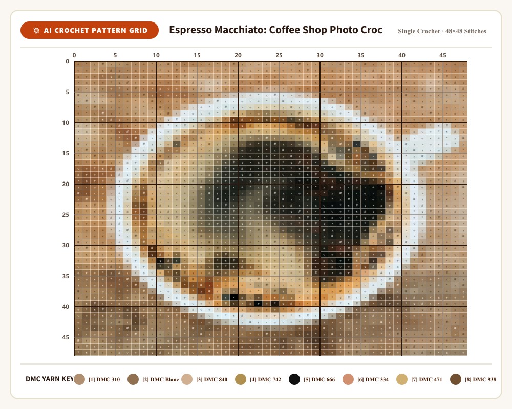 AI-generated crochet pattern grid