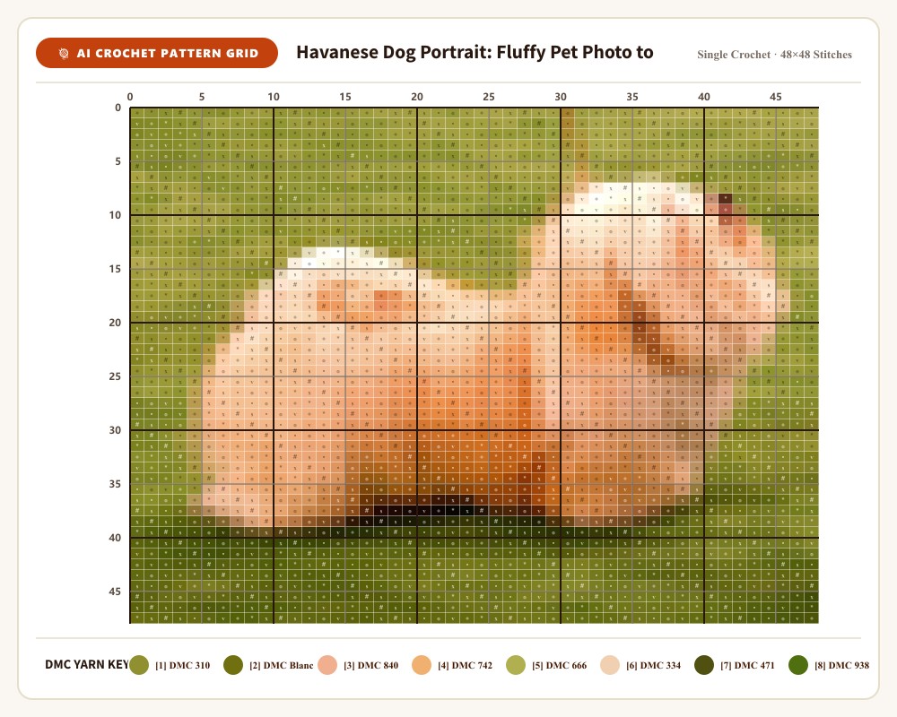 AI-generated crochet pattern grid