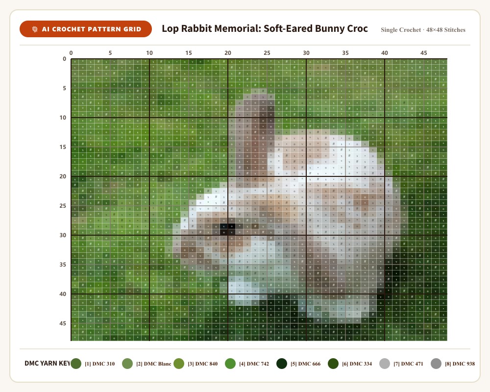 AI-generated crochet pattern grid