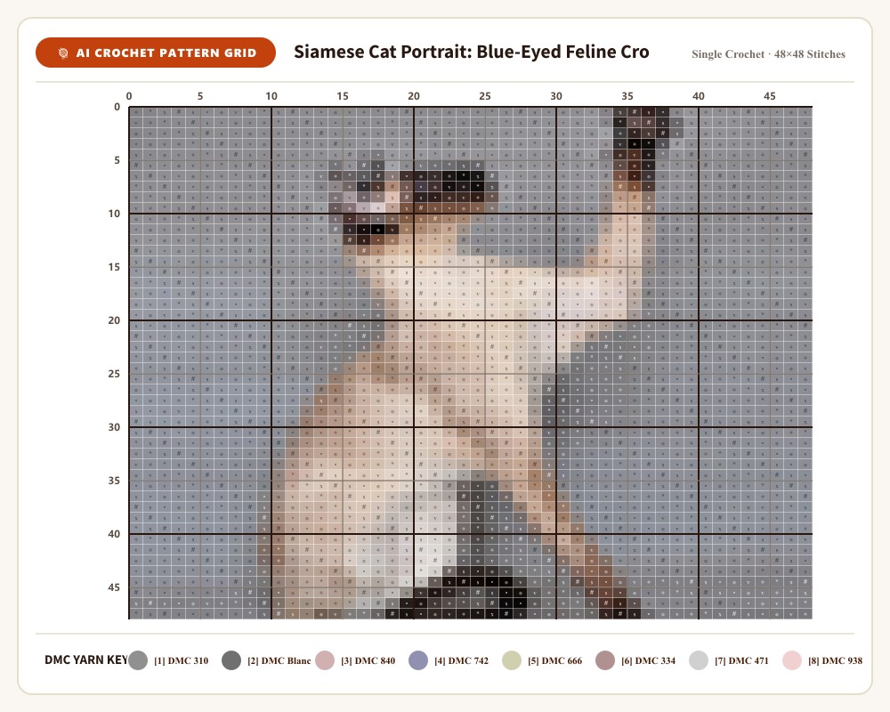 AI-generated crochet pattern grid