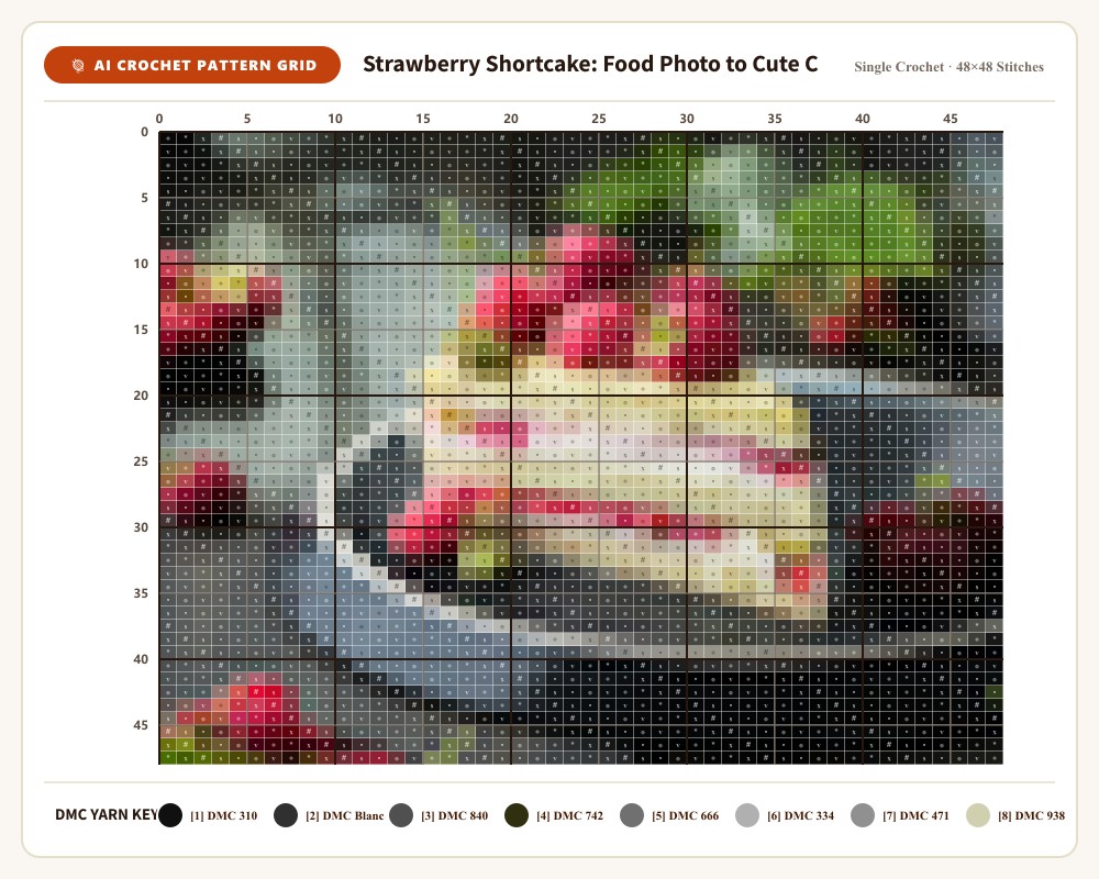 AI-generated crochet pattern grid