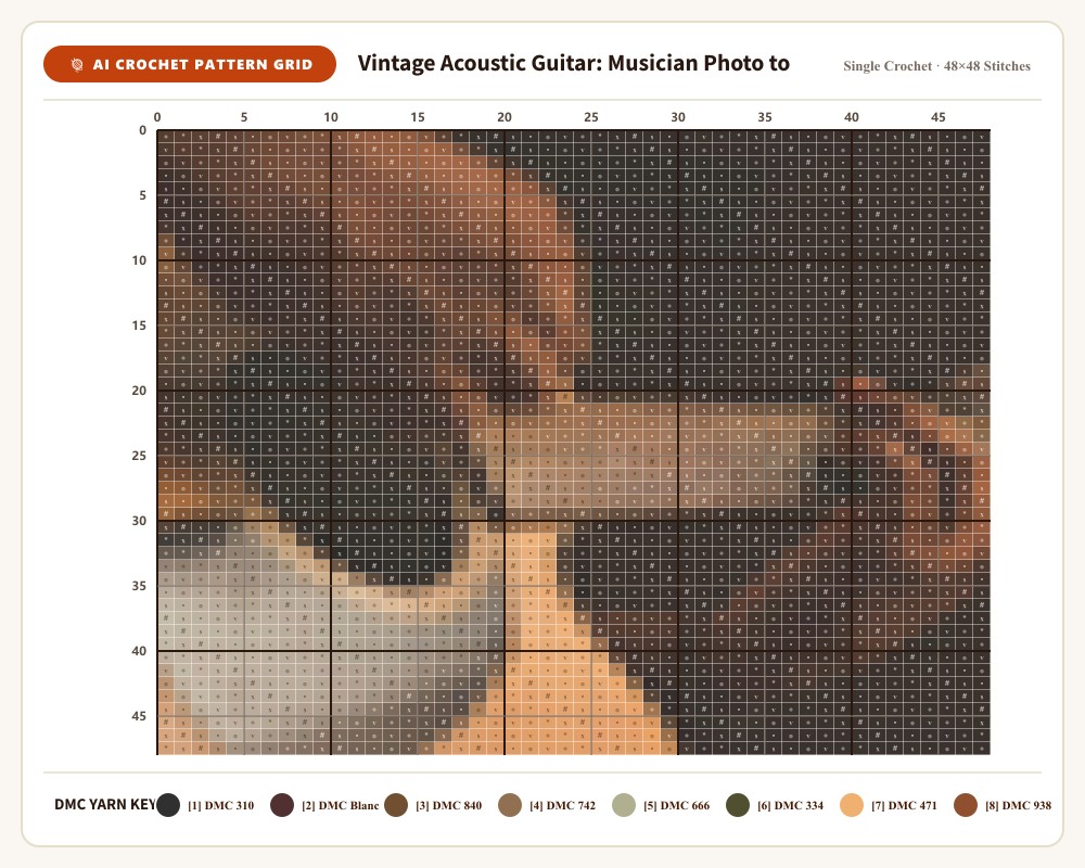 AI-generated crochet pattern grid