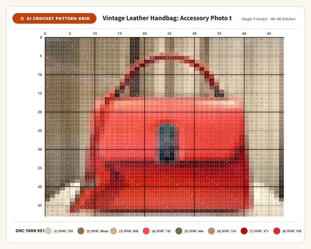 AI-generated crochet pattern grid