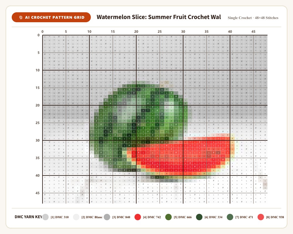 AI-generated crochet pattern grid