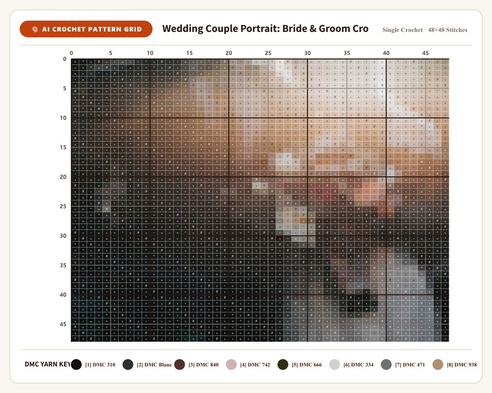 AI-generated crochet pattern grid